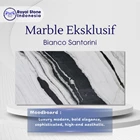 Marmer BIANCO SANTORINI – Marmer Putih Premium dengan Vein Hitam Drama 1