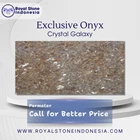 Batu Alam Onyx Crystal Galaxy – Onyx Kristal Orange Gold & Blue Translucent 1