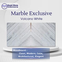 Marble Volcano White – Premium White Marble dengan Linear Grey Veining untuk Proyek Arsitektural