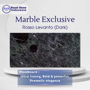 Batu Marmer Rosso Levanto Dark Black Premium – Black Marble dengan White Vein Dramatis untuk Interior Luxury Modern