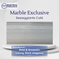 Batu Marmer Serpeggiante Café Premium – Elegant Linear Beige Marble Slab