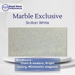 Batu Marmer Sicilian White Premium – Elegant White Crystal Marble Slab