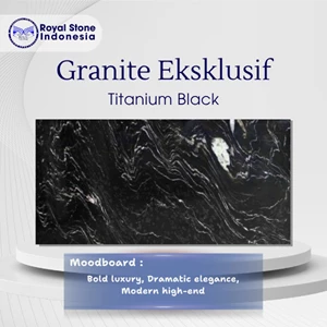 Granit Titanium Black Premium – Exotic Black Granite Corak Dramatis untuk Interior Mewah dan Statement