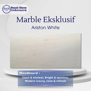 Batu Marmer Ariston White – Marmer Putih Premium Clean Look untuk Interior Minimalis & Mewah