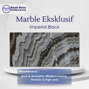 Marmer Imperial Black Premium – Layered Wave Pattern