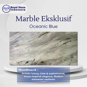 Batu Marmer Oceanic Blue – Marmer Biru Premium Artistik untuk Interior Luxury 