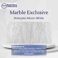 Statuario Moon White Marble – Marmer Putih Premium Elegan untuk Interior Modern Luxury