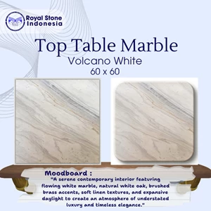 Top Table Marmer Volcano White 60 x 60